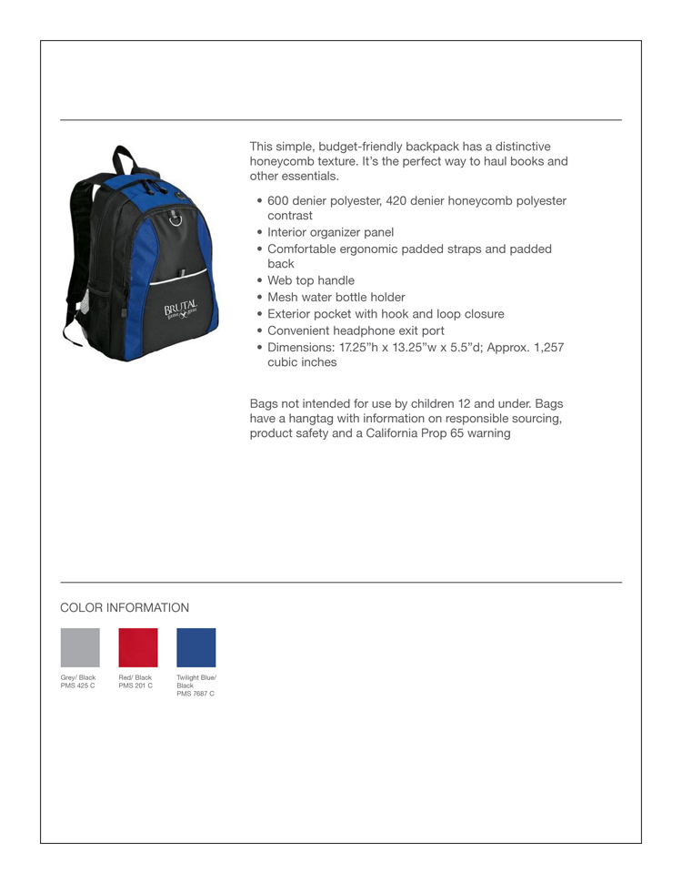 BG1020 Brutal Logo Backpack