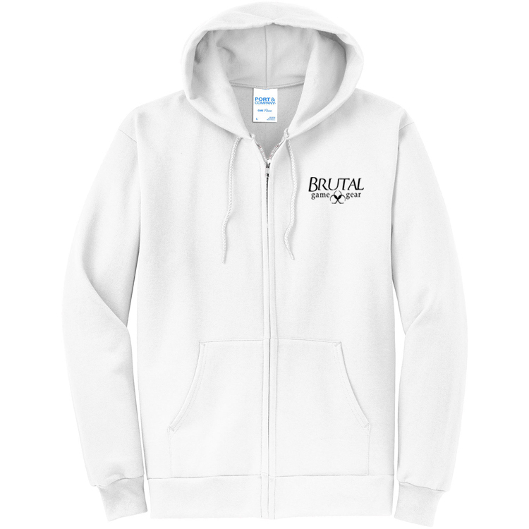 PC78ZH Full Zip Hoodie white – Brutal Game Gear USA