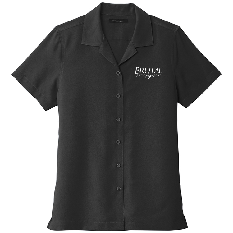 LW400 Brutal Logo Ladies Short Sleeve Button Up Bowler