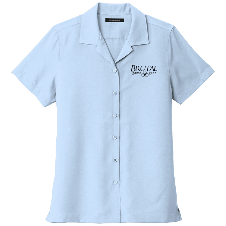 LW400 Brutal Logo Ladies Short Sleeve Button Up Bowler