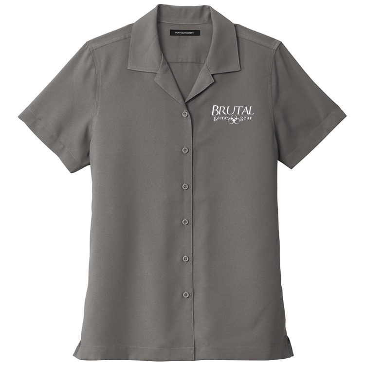 LW400 Brutal Logo Ladies Short Sleeve Button Up Bowler
