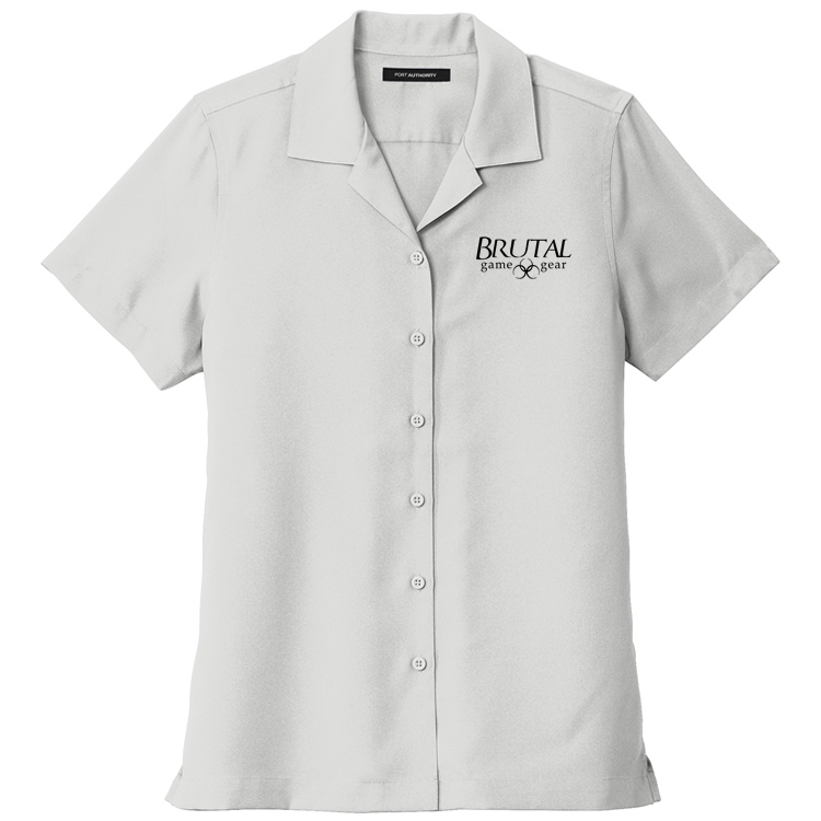 LW400 Brutal Logo Ladies Short Sleeve Button Up Bowler