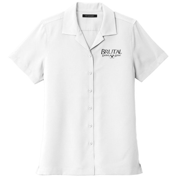 LW400 Brutal Logo Ladies Short Sleeve Button Up Bowler