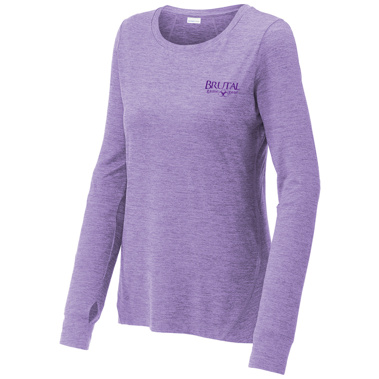 LST710 Brutal Logo Ladies Sueded Stretch Long Sleeve Shirt