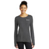 LST710 Brutal Logo Ladies Sueded Stretch Long Sleeve Shirt