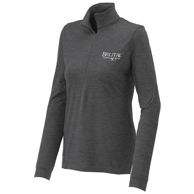 LST711 Brutal Logo Ladies Sueded Stretch Half Zip Pullover