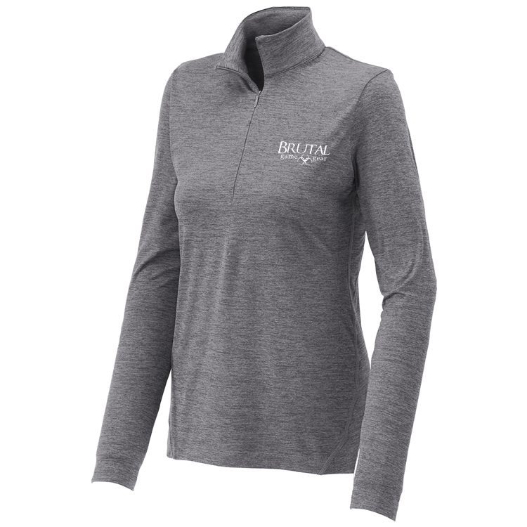 LST711 Brutal Logo Ladies Sueded Stretch Half Zip Pullover
