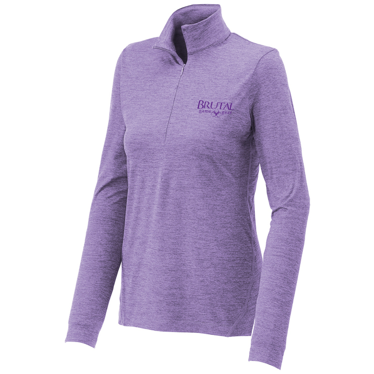 LST711 Brutal Logo Ladies Sueded Stretch Half Zip Pullover