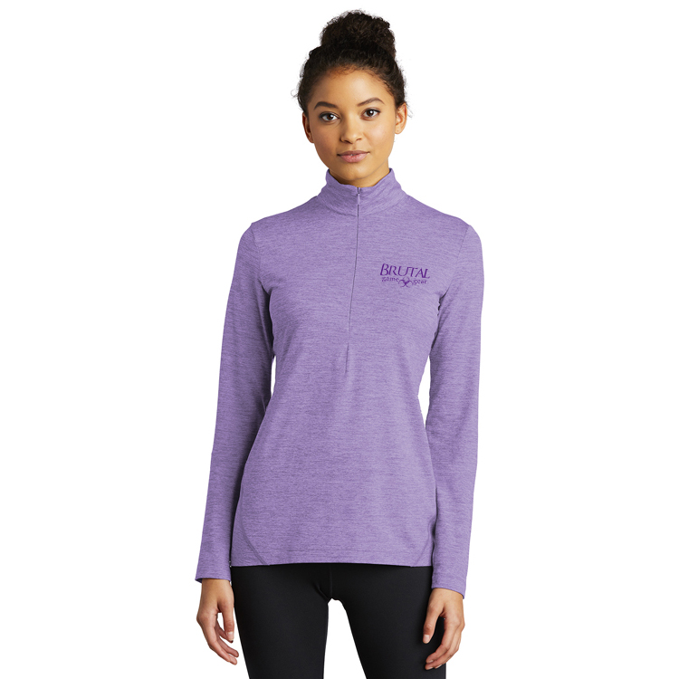 LST711 Brutal Logo Ladies Sueded Stretch Half Zip Pullover