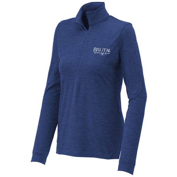 LST711 Brutal Logo Ladies Sueded Stretch Half Zip Pullover