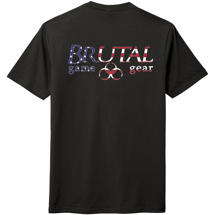 USFLT1 US Flag Brutal Logo Ultrasoft Tee