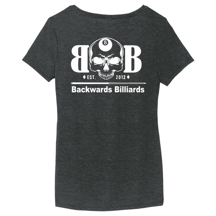 BACKW2 Brutal Logo Backwards Billiards Ultrasoft Ladies VNeck