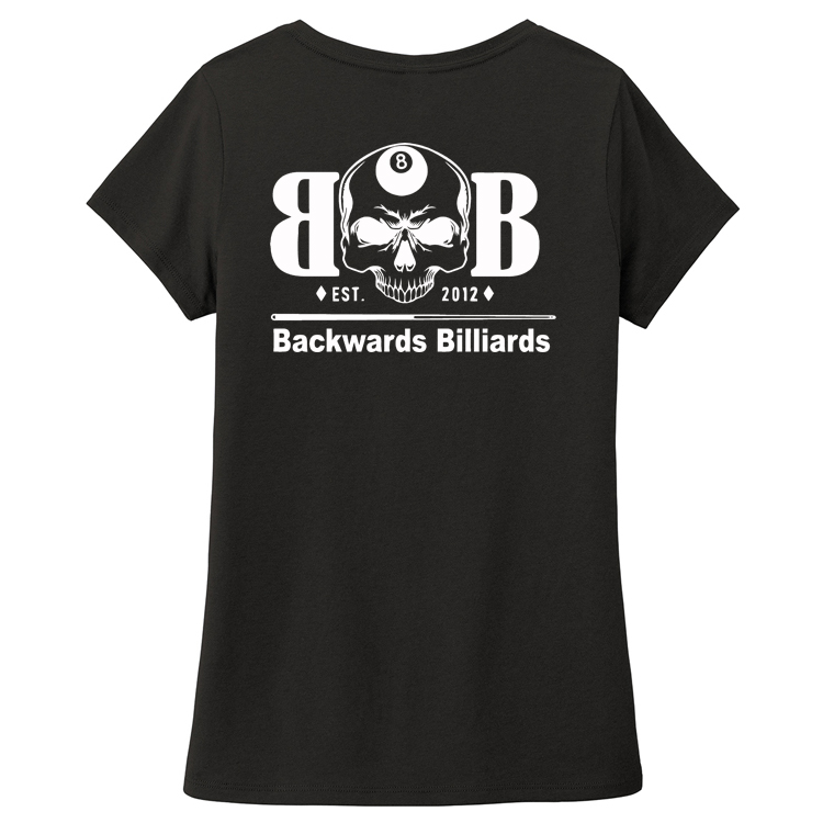 BACKW2 Brutal Logo Backwards Billiards Ultrasoft Ladies VNeck