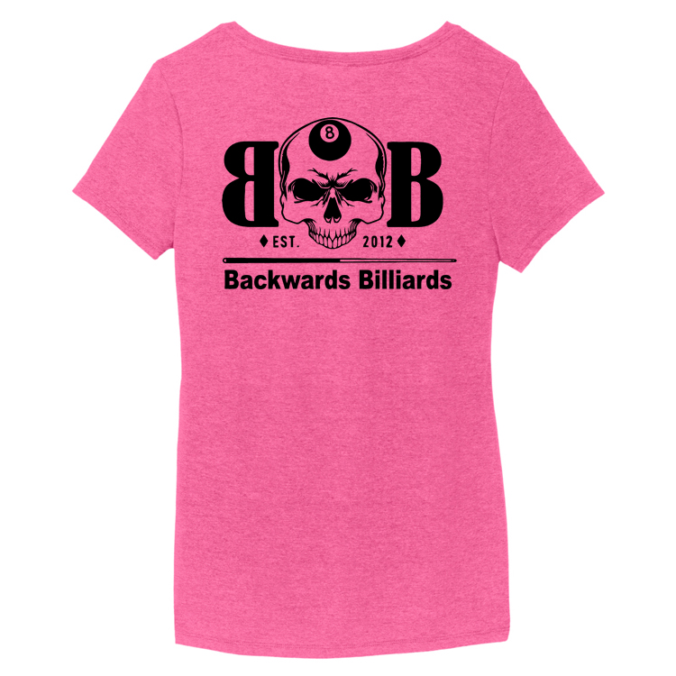BACKW2 Brutal Logo Backwards Billiards Ultrasoft Ladies VNeck