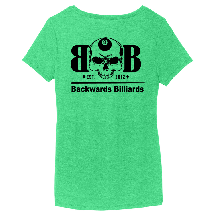 BACKW2 Brutal Logo Backwards Billiards Ultrasoft Ladies VNeck