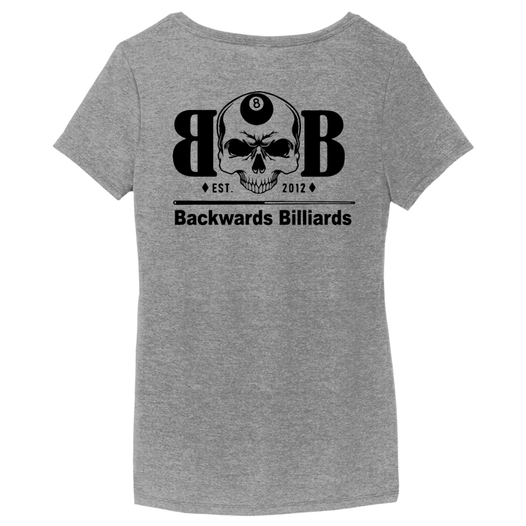 BACKW2 Brutal Logo Backwards Billiards Ultrasoft Ladies VNeck