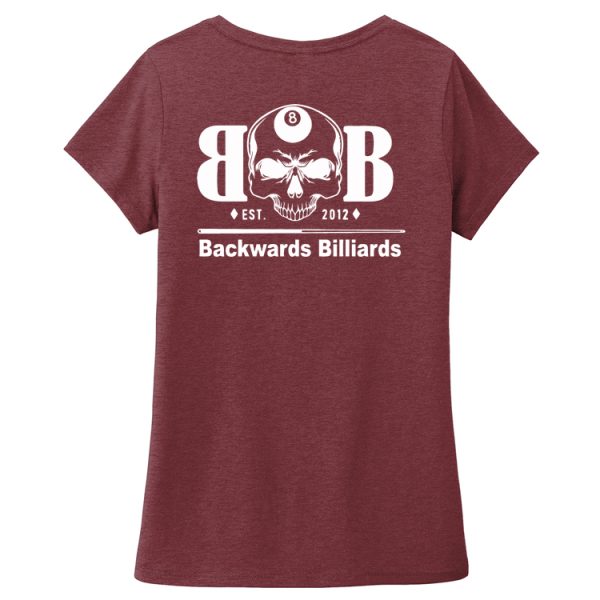 BACKW2 Brutal Logo Backwards Billiards Ultrasoft Ladies VNeck