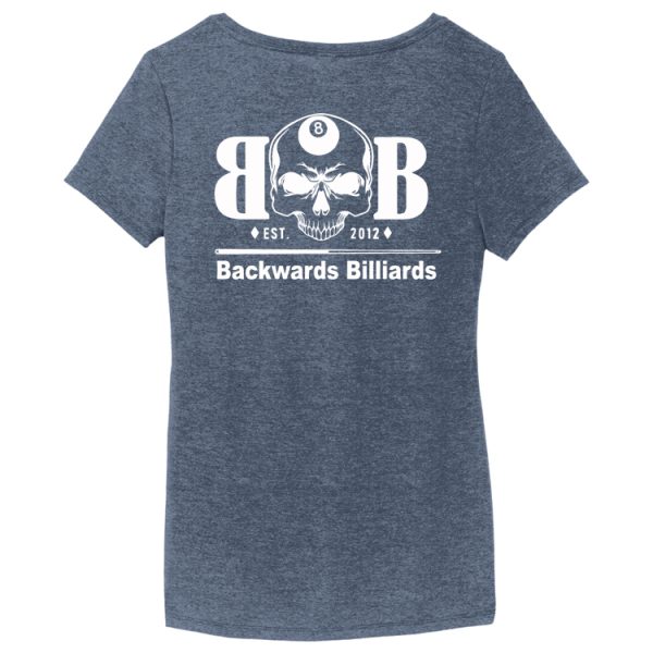 BACKW2 Brutal Logo Backwards Billiards Ultrasoft Ladies VNeck