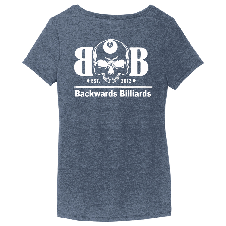 BACKW2 Brutal Logo Backwards Billiards Ultrasoft Ladies VNeck