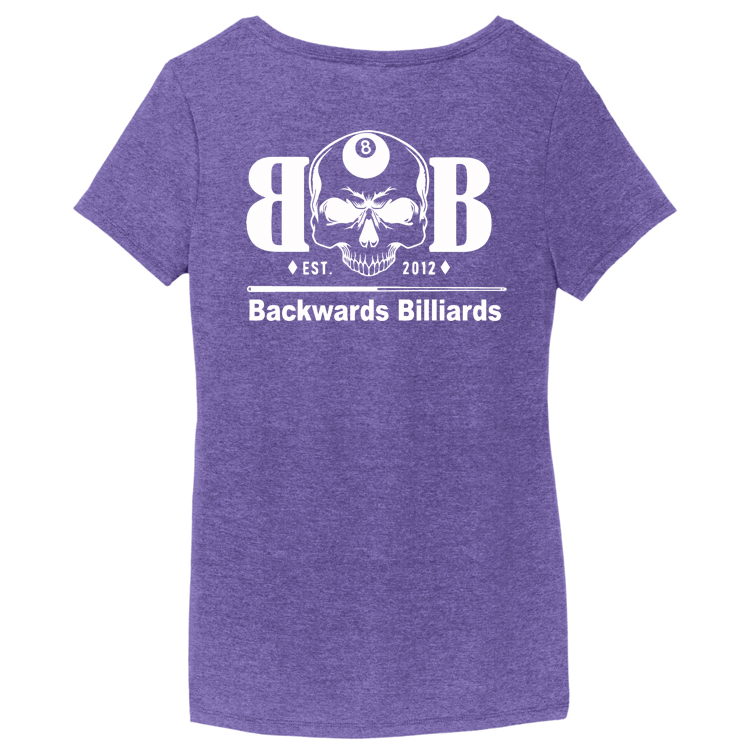 BACKW2 Brutal Logo Backwards Billiards Ultrasoft Ladies VNeck