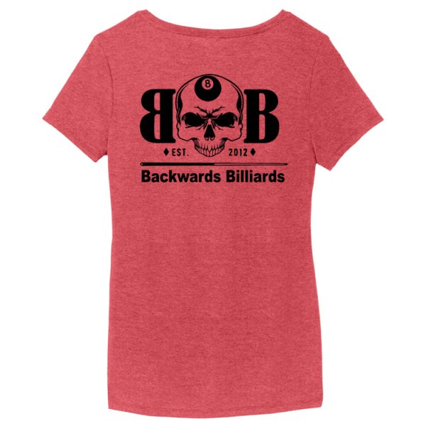 BACKW2 Brutal Logo Backwards Billiards Ultrasoft Ladies VNeck