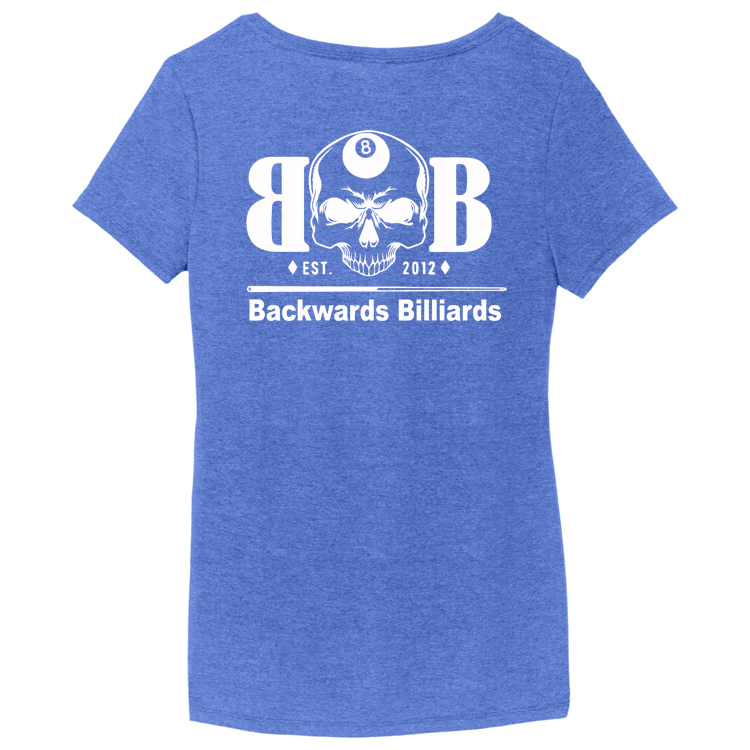 BACKW2 Brutal Logo Backwards Billiards Ultrasoft Ladies VNeck