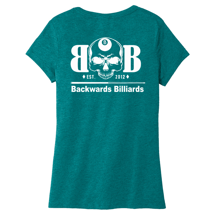 BACKW2 Brutal Logo Backwards Billiards Ultrasoft Ladies VNeck