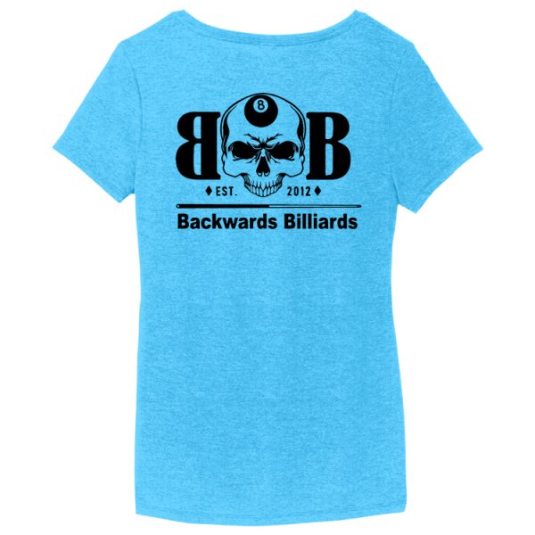 BACKW2 Brutal Logo Backwards Billiards Ultrasoft Ladies VNeck