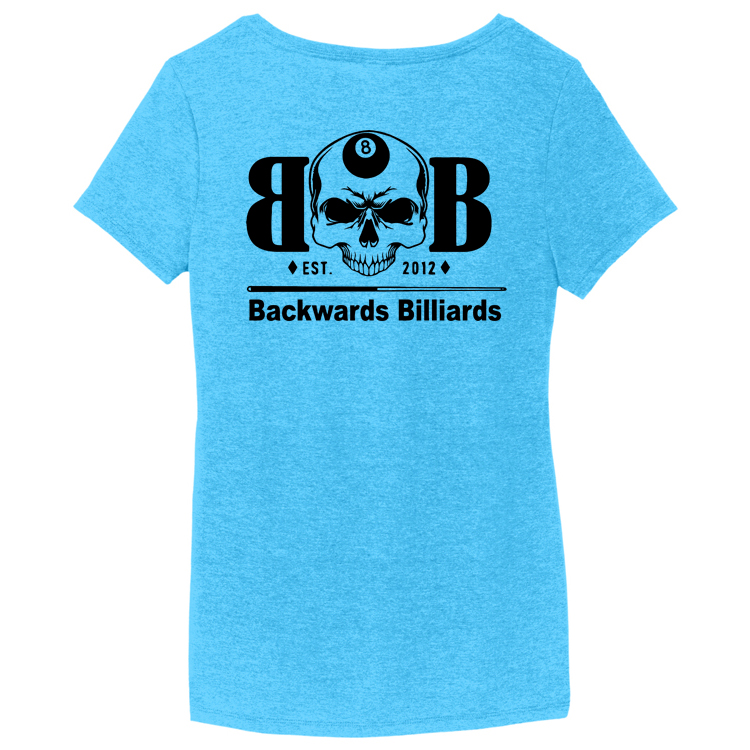 BACKW2 Brutal Logo Backwards Billiards Ultrasoft Ladies VNeck