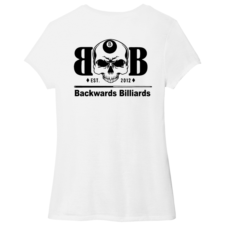 BACKW2 Brutal Logo Backwards Billiards Ultrasoft Ladies VNeck