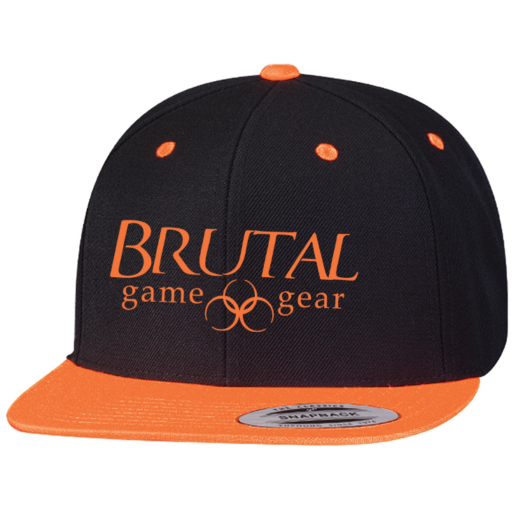 6089M Brutal Logo Premium High Profile Snapback Flat Bill Cap
