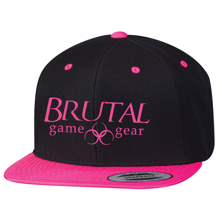 6089M Brutal Logo Premium High Profile Snapback Flat Bill Cap