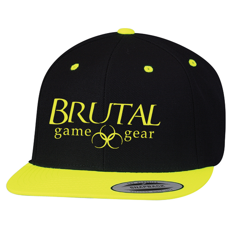 6089M Brutal Logo Premium High Profile Snapback Flat Bill Cap