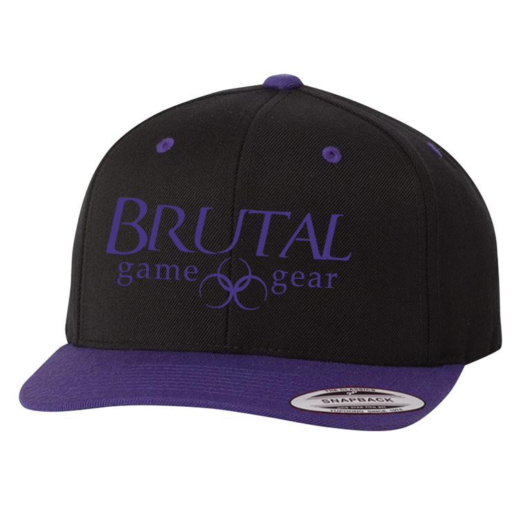 6089M Brutal Logo Premium High Profile Snapback Flat Bill Cap