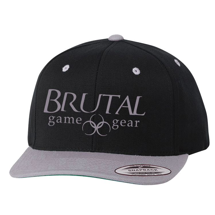 6089M Brutal Logo Premium High Profile Snapback Flat Bill Cap