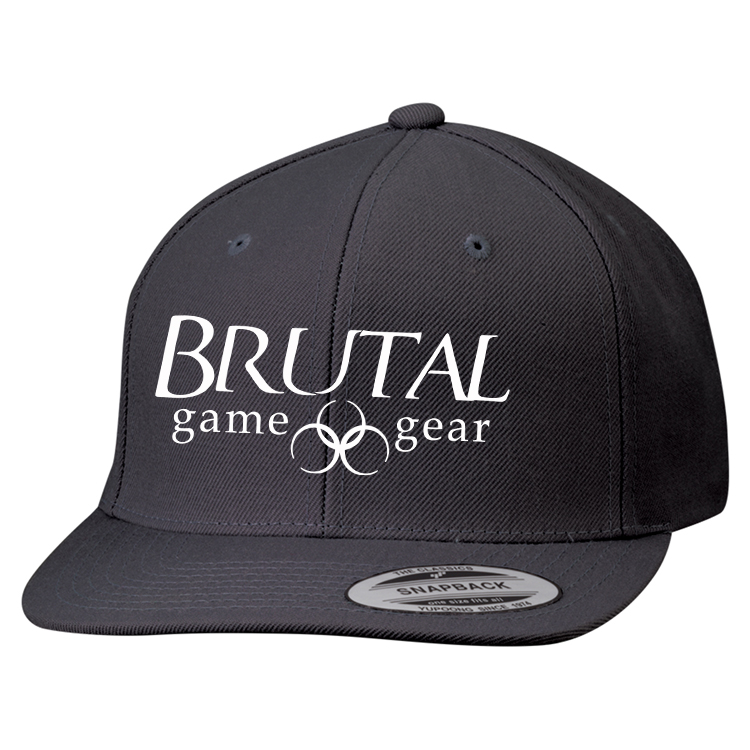 6089M Brutal Logo Premium High Profile Snapback Flat Bill Cap