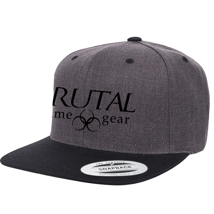 6089M Brutal Logo Premium High Profile Snapback Flat Bill Cap