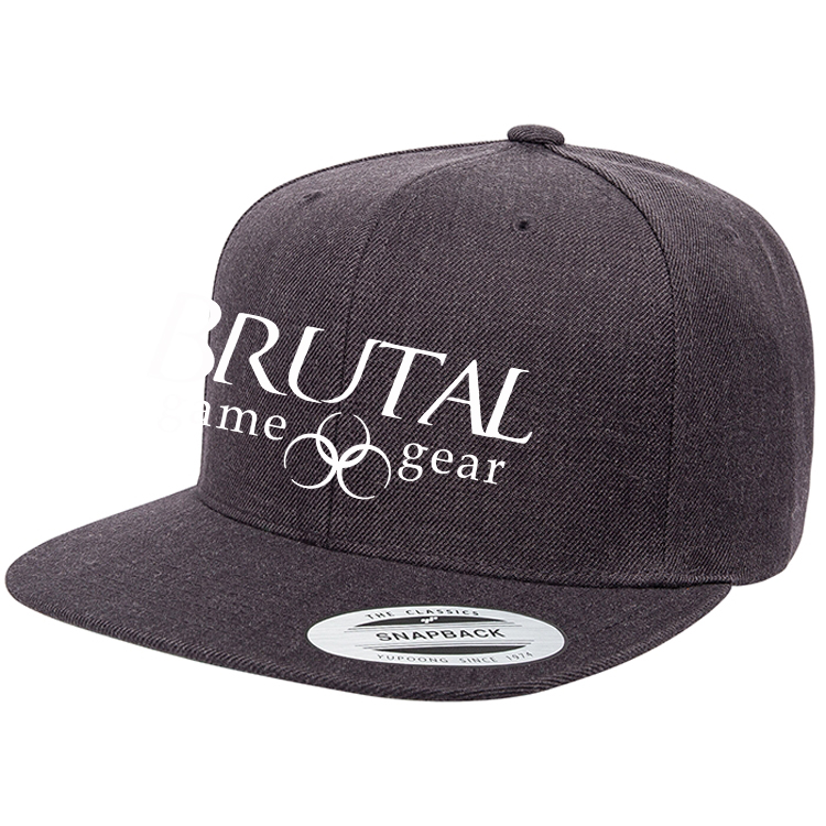 6089M Brutal Logo Premium High Profile Snapback Flat Bill Cap