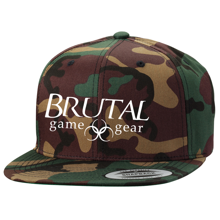 6089M Brutal Logo Premium High Profile Snapback Flat Bill Cap