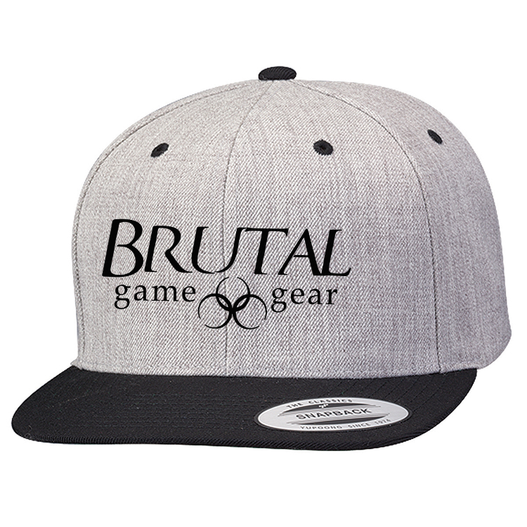 6089M Brutal Logo Premium High Profile Snapback Flat Bill Cap
