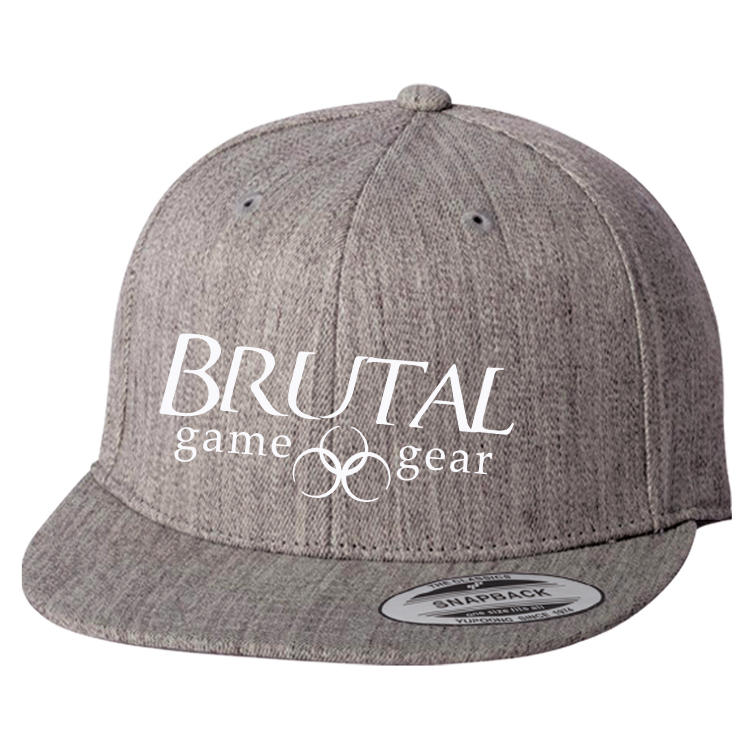 6089M Brutal Logo Premium High Profile Snapback Flat Bill Cap