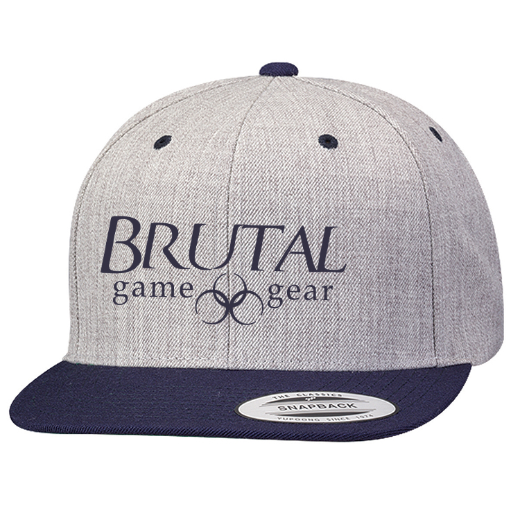 6089M Brutal Logo Premium High Profile Snapback Flat Bill Cap