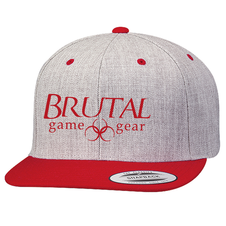 6089M Brutal Logo Premium High Profile Snapback Flat Bill Cap