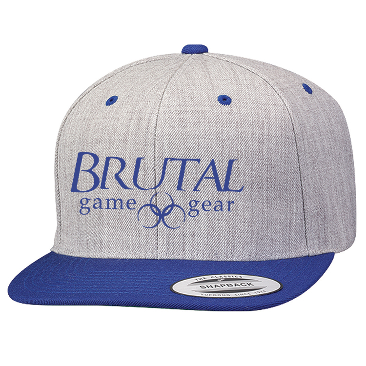 6089M Brutal Logo Premium High Profile Snapback Flat Bill Cap