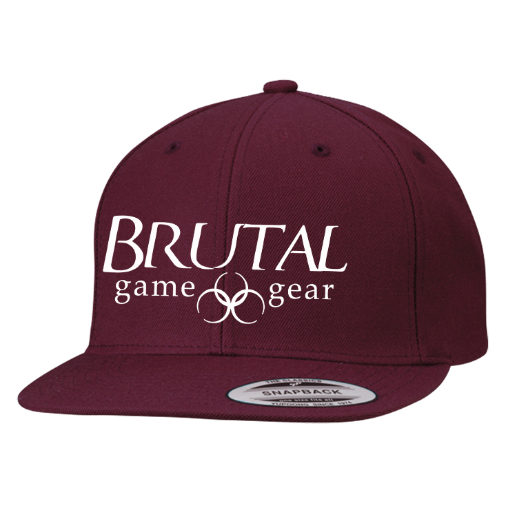 6089M Brutal Logo Premium High Profile Snapback Flat Bill Cap