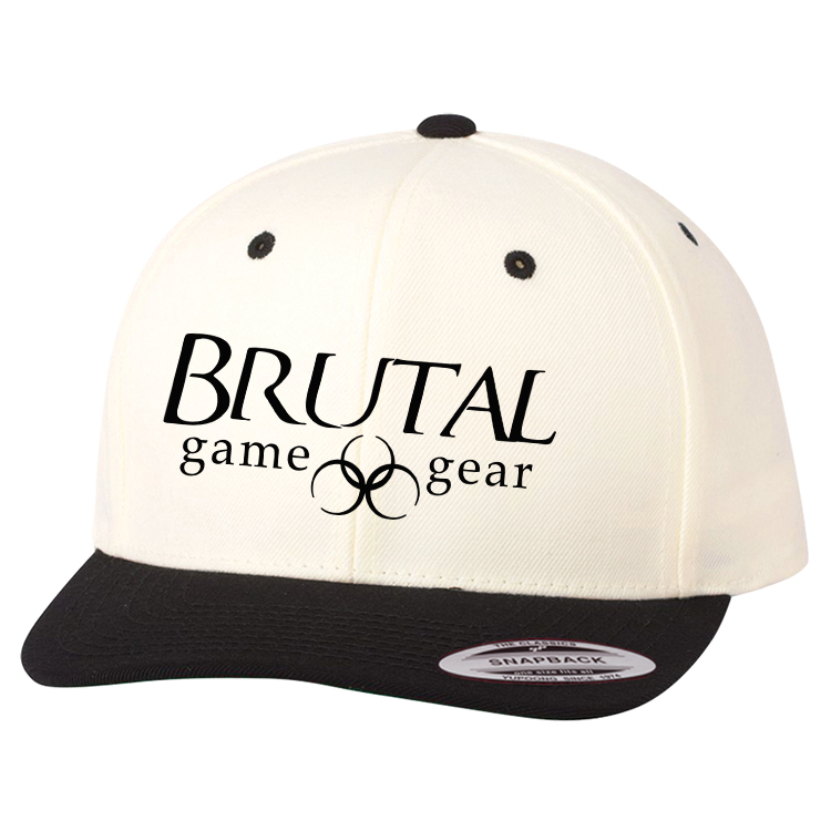 6089M Brutal Logo Premium High Profile Snapback Flat Bill Cap