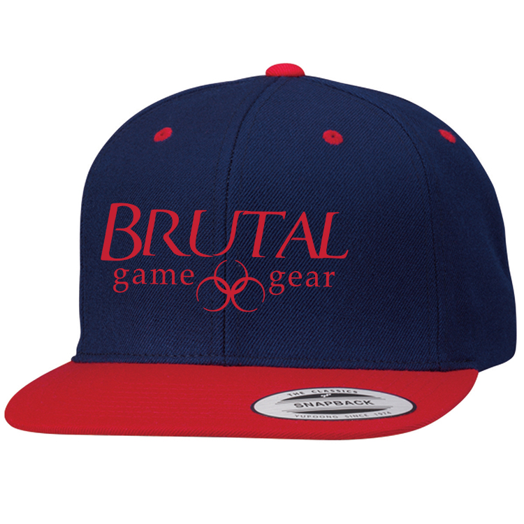 6089M Brutal Logo Premium High Profile Snapback Flat Bill Cap
