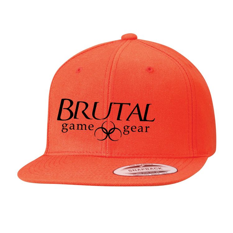 6089M Brutal Logo Premium High Profile Snapback Flat Bill Cap