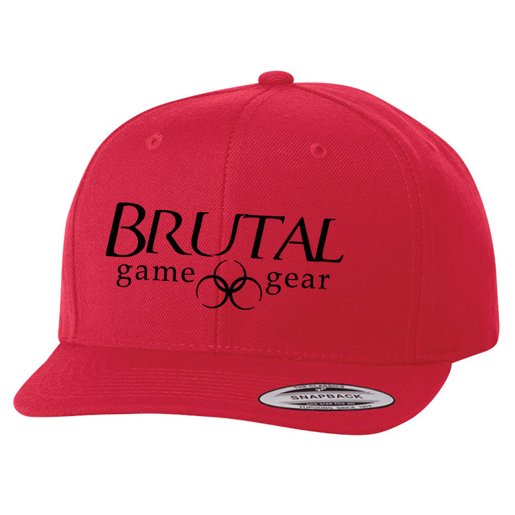 6089M Brutal Logo Premium High Profile Snapback Flat Bill Cap