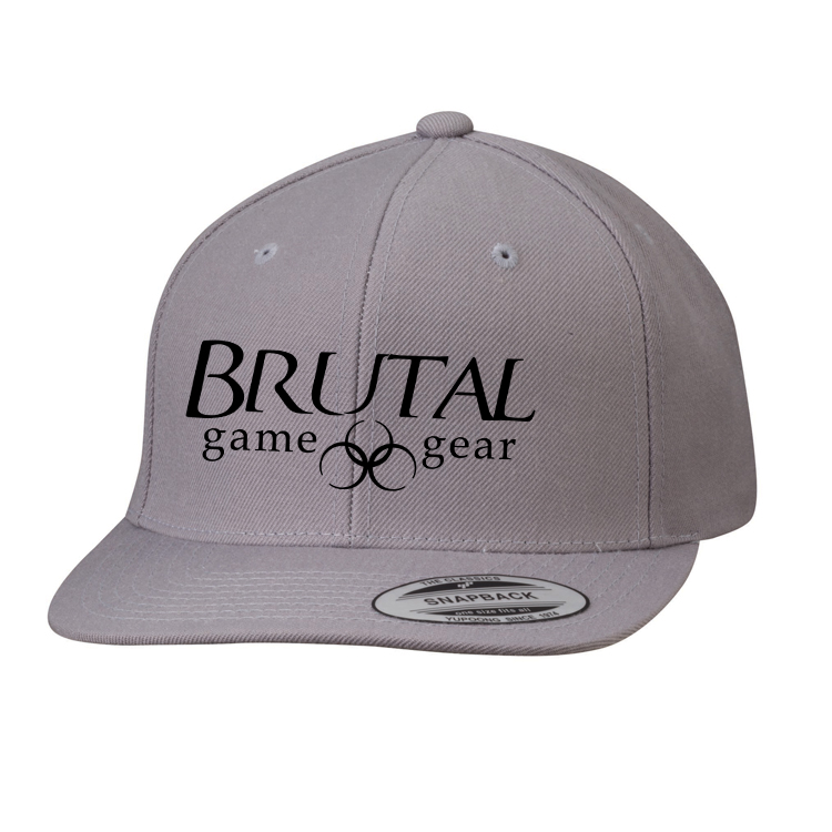 6089M Brutal Logo Premium High Profile Snapback Flat Bill Cap